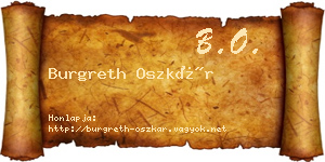 Burgreth Oszkár névjegykártya